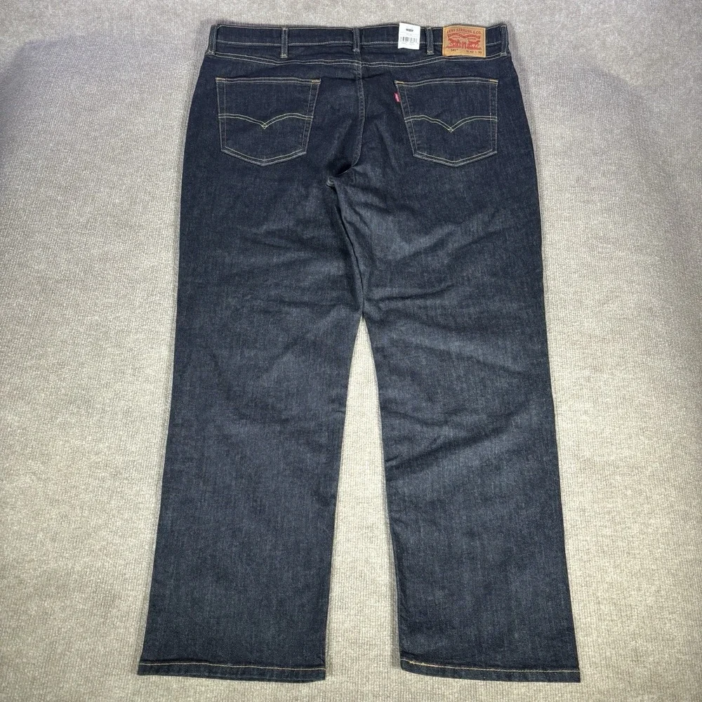 Levis 541 Jeans Mens 42x32 Athletic Fit Tapered Dark Blue Denim Stretch NWT‎